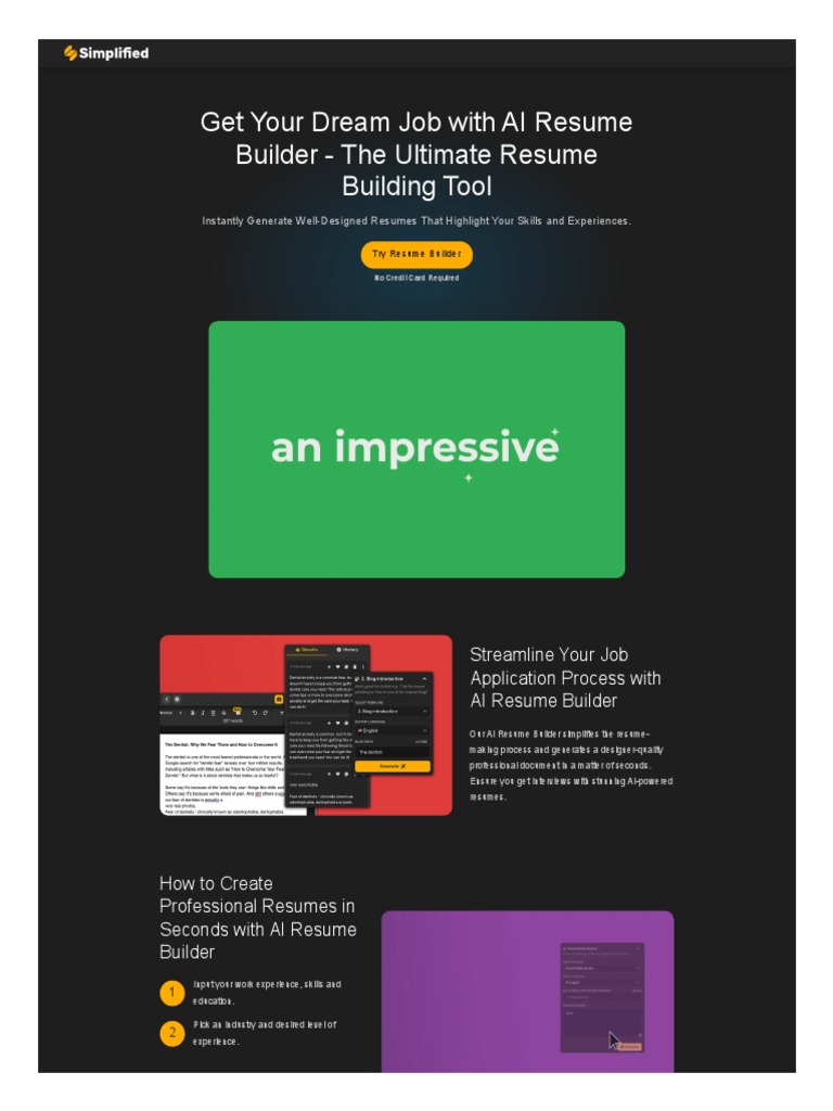 Simplified Com Ai Resume Builder | PDF | Résumé | Artificial Intelligence