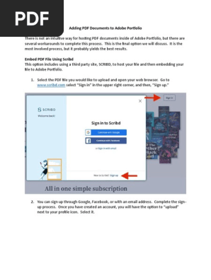 Adding PDF Documents to Adobe Portfolio 3