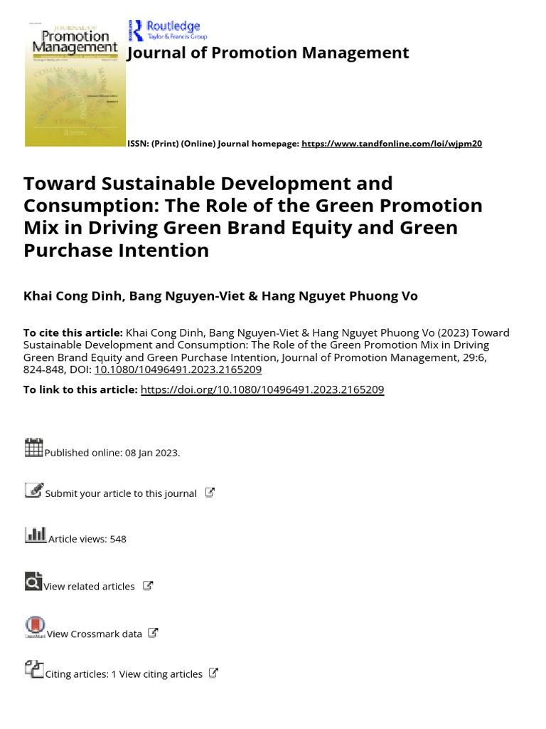 Green Promotion's Impact on Brand Equity | PDF | Brand | Structural ...