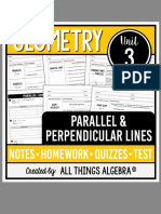 Unit 3 - Parallel & Perpendicular Lines (NEW - Updated July 2019)