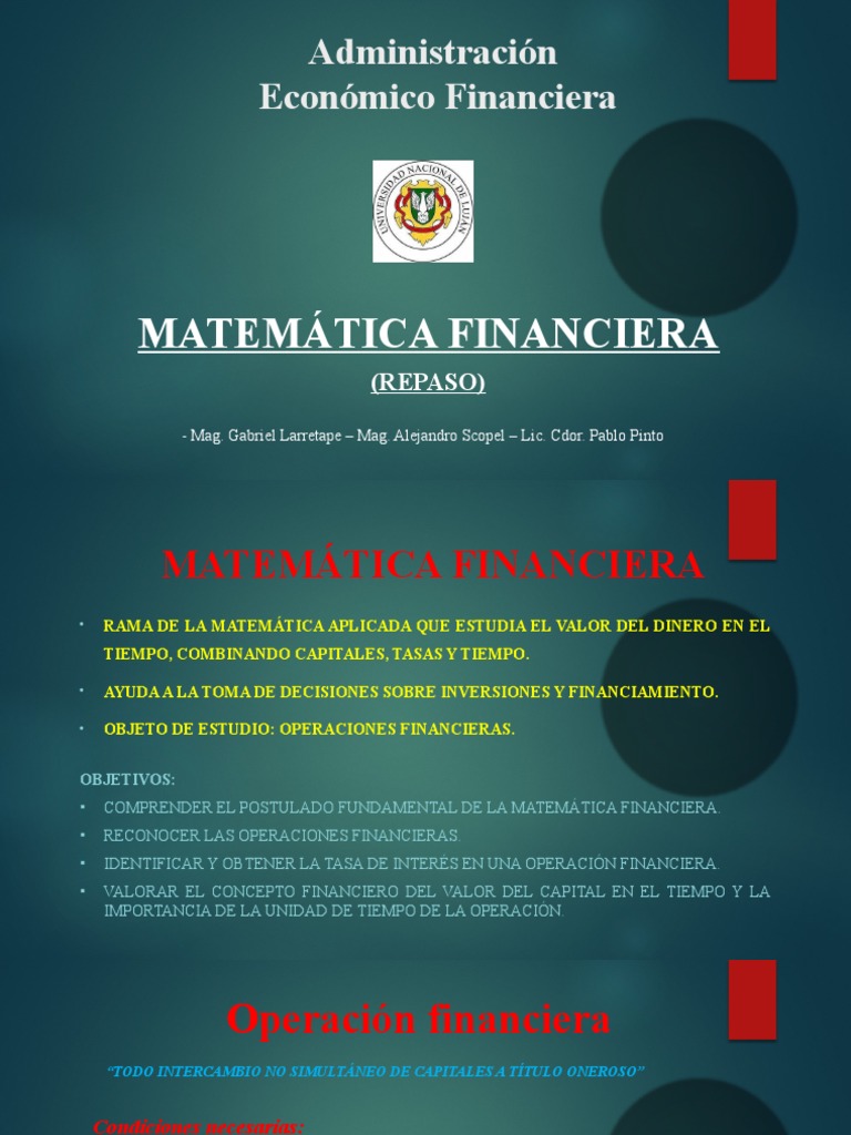 Matematica Financiera PPT Virtual Repaso | PDF | Finanzas Matemáticas ...