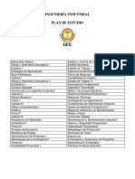 Plan de Estudio Ingenieria Industrial