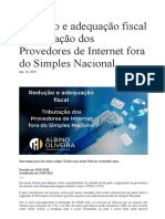 Redução e Adequação Fiscal - Tributação Dos Provedores de Internet Fora Do Simples Nacional