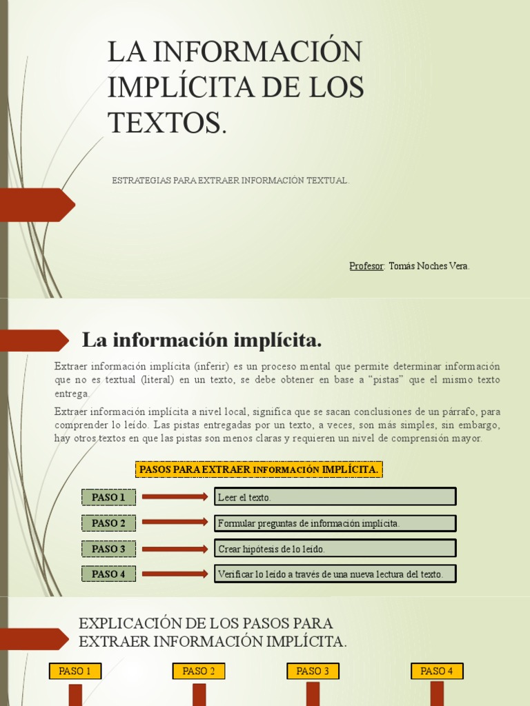 La Información Implícita de Los Textos | PDF