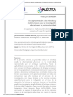 Una Aproximación A Los Métodos y Multimétodos para La Investigación Educativa en La Postmodernidad