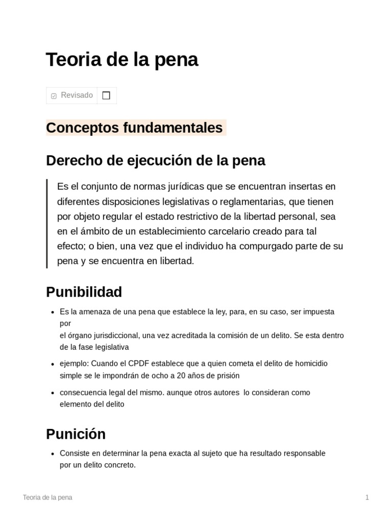Teoria de La Pena PDF Castigos Derecho penal