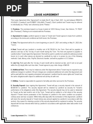 12010 Stoney Crown Lease_Rental Agreement