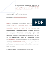 Modelo Contestação Alimentos