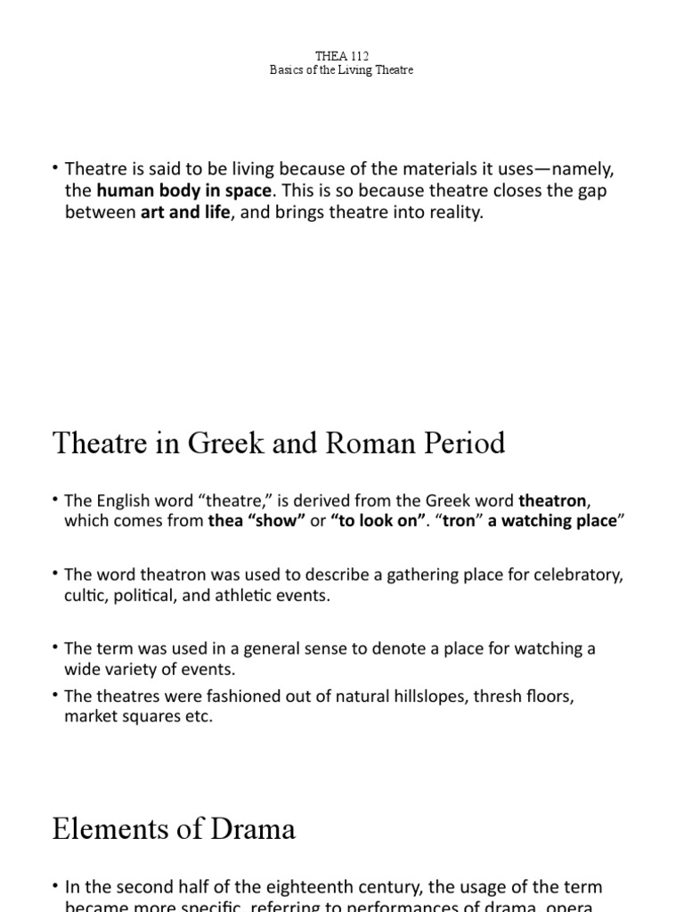 Understanding theatron in Theatre | PDF | Theatre | Entertainment