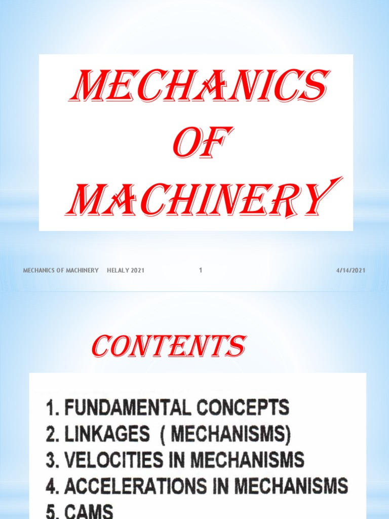 Lecture 1 Fundamentals PDF Machines Physics