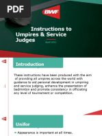 Instructions To Umpires Service Judges