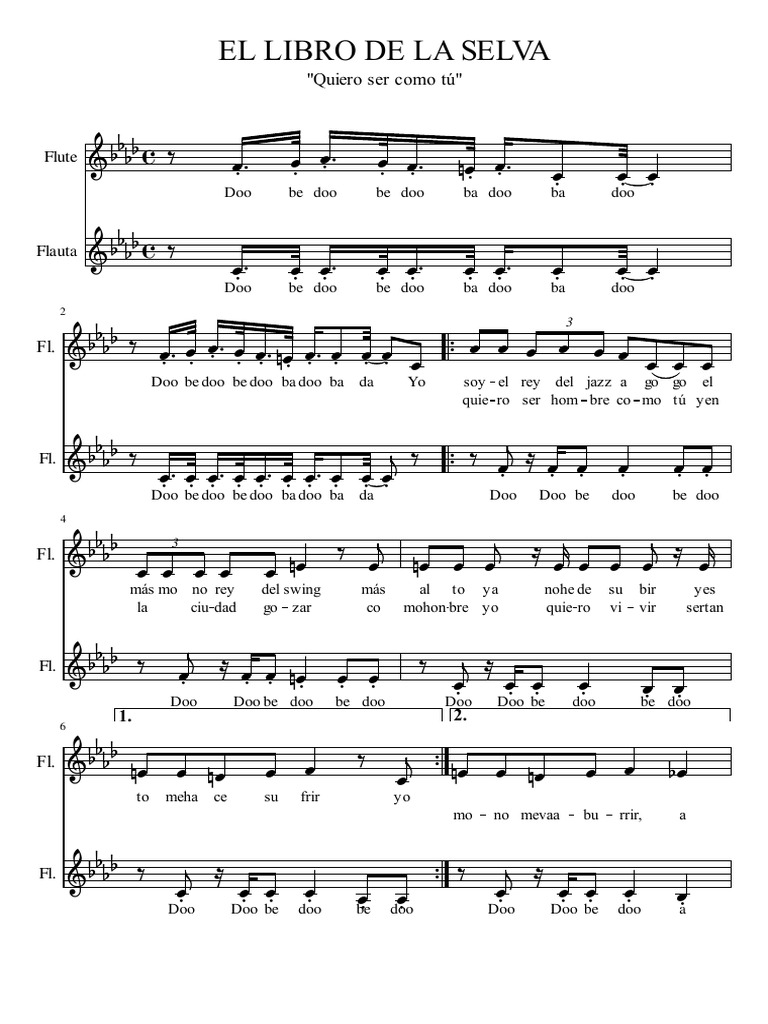 Quiero Ser Como Tu.-dos-VOCES-Partitura y Partes | PDF