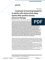 Improvement of Morning Headache in Adults With Obstructive Sleep Apnea After Positive Airway Pressure Therapy