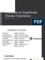 ELT8-Human Experience and Purpose of Lit