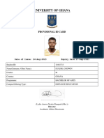 University of Ghana: Provisional Id Card