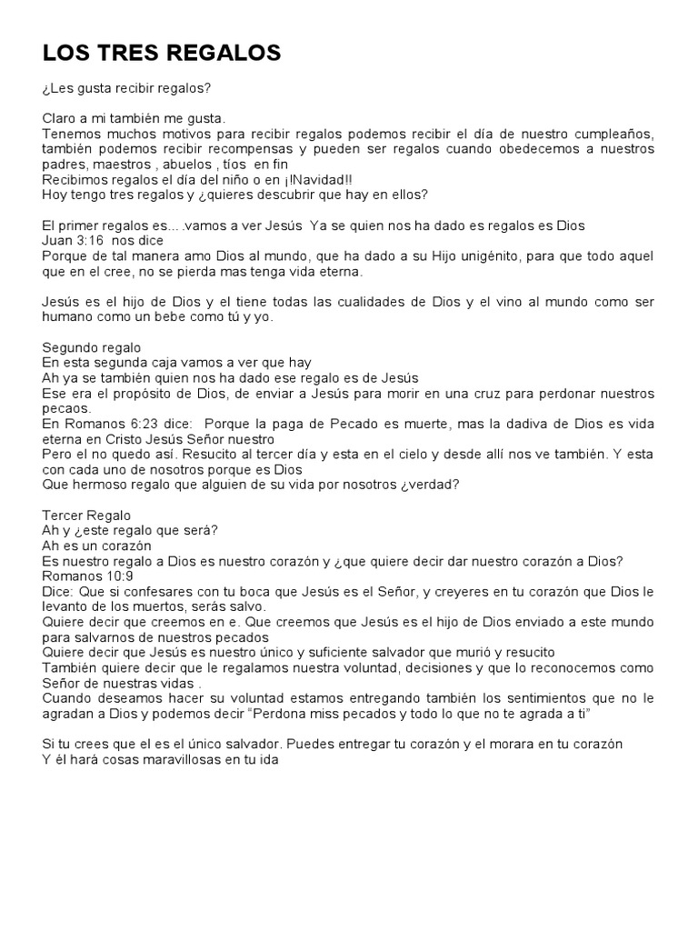 Los Tres Regalos de Dios | PDF | Filosofía | Relaciones personales ...