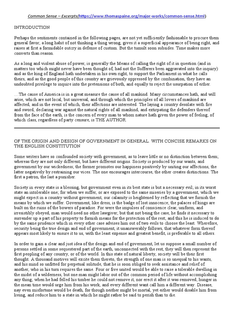 Common Sense | PDF
