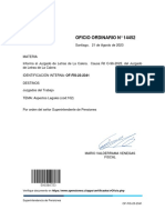 Oficio Ordinario #14452: Verifique Documento en HTTPS://WWW - Spensiones.Cl/Apps/Certificados/Voficio - PHP