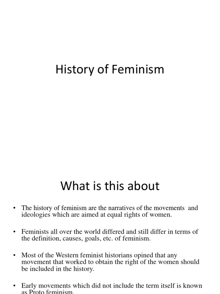 History of Feminism PDF Gender Studies Feminism