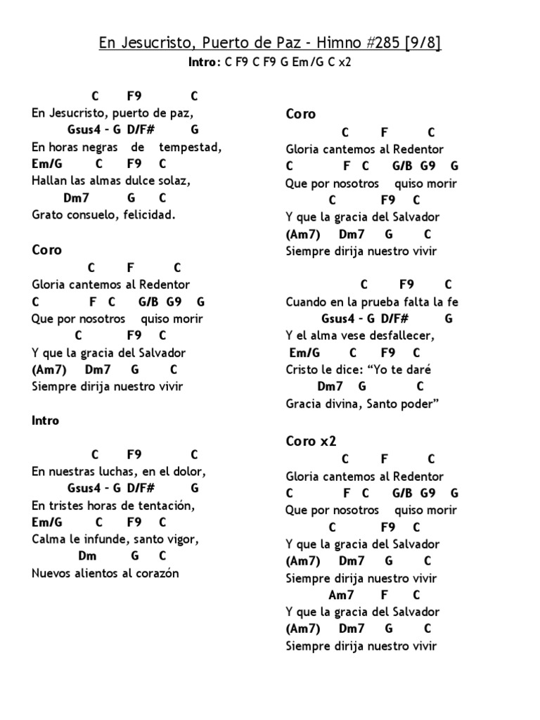 En Jesucristo, Puerto de Paz - Himno 285 IPCH | PDF
