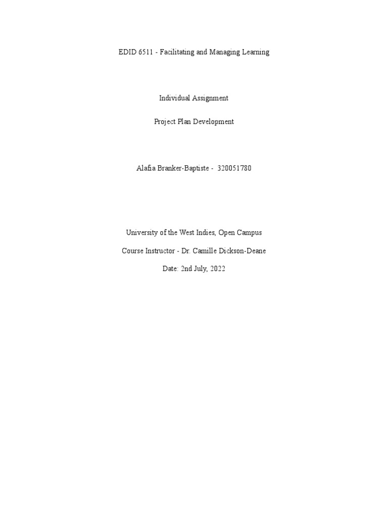 Baptiste - A - EDID 6511 - Assignment 3 | PDF | Educational Assessment ...