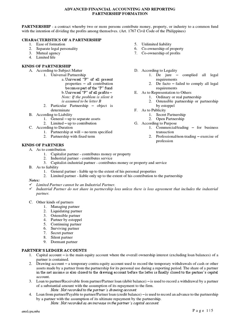 Partnership Formation and Accounting Guide | PDF | Debits And Credits ...