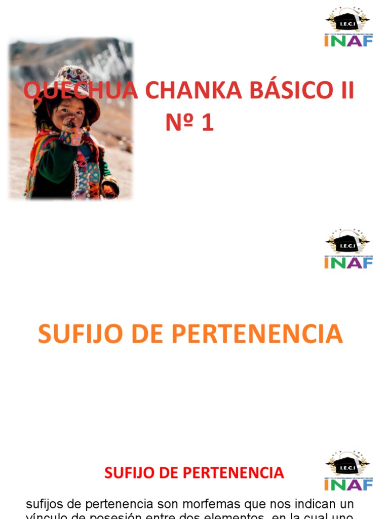 Quechua Chanka Básico Ii Inaf 1 PDF Plural Conjugación gramatical