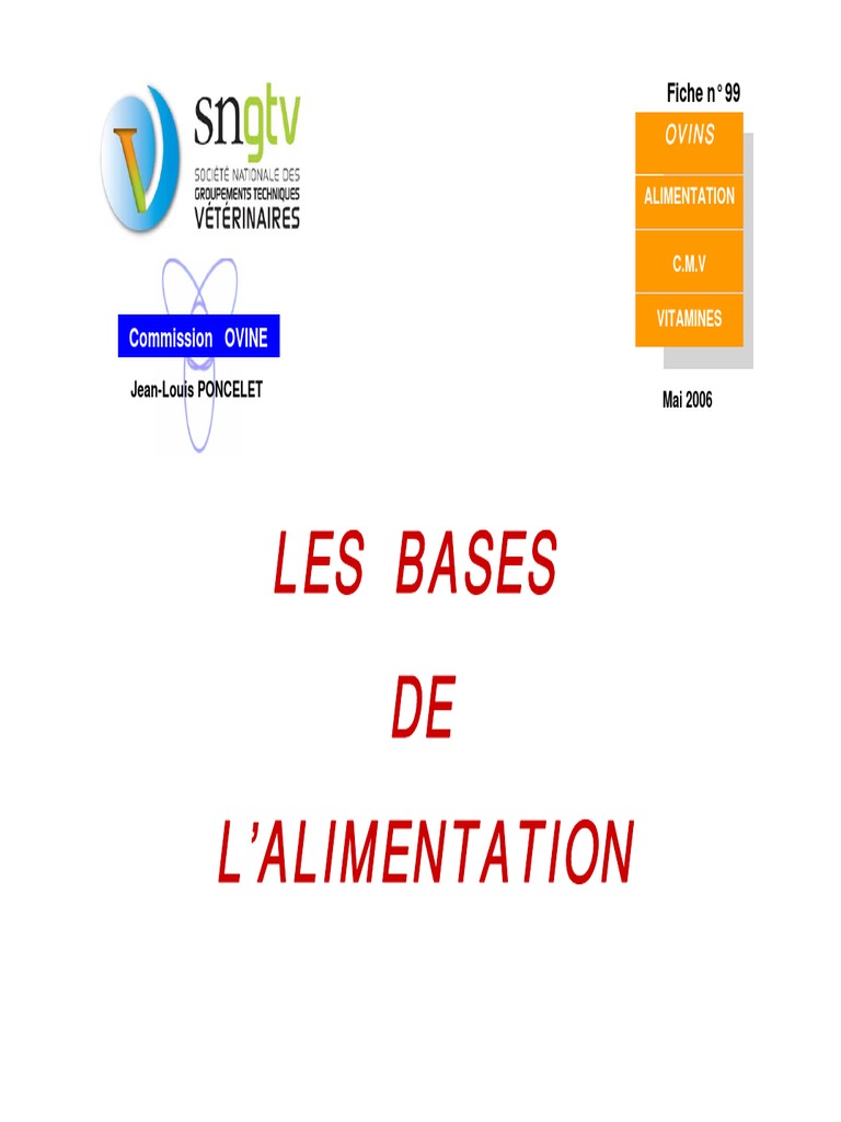 Alimentation des ovins : bases et besoins | PDF | Acide aminé | Nutrition