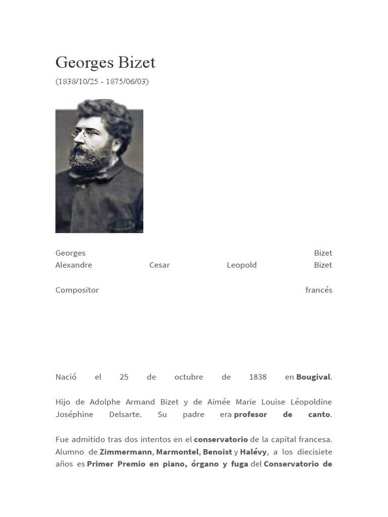 Image Result For Georges Bizet Biografia E Opere Ilpitagora It