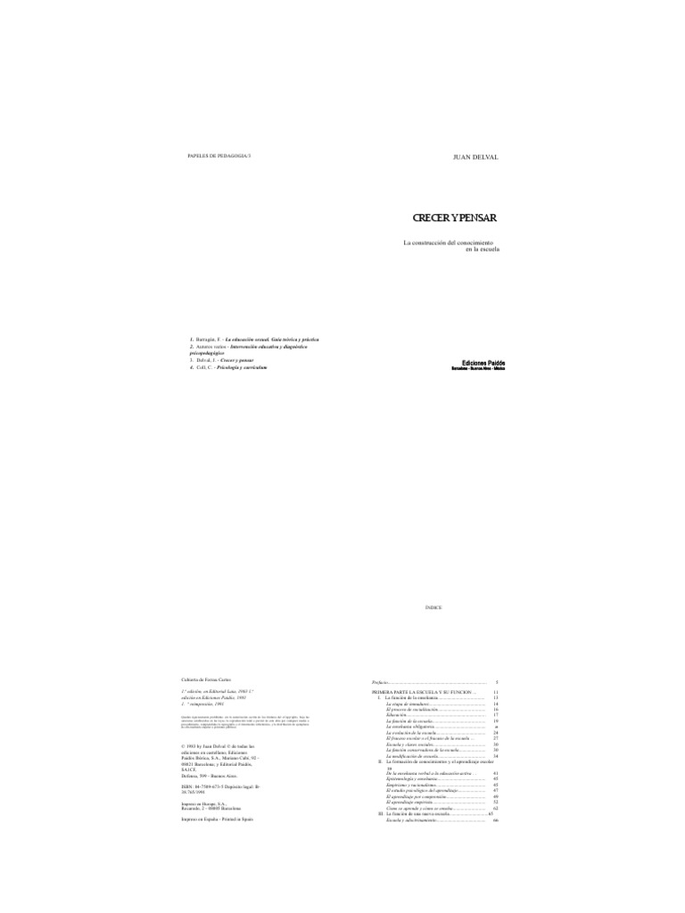 Delval Juan - Crecer y Pensar | PDF | Empirismo | Conocimiento