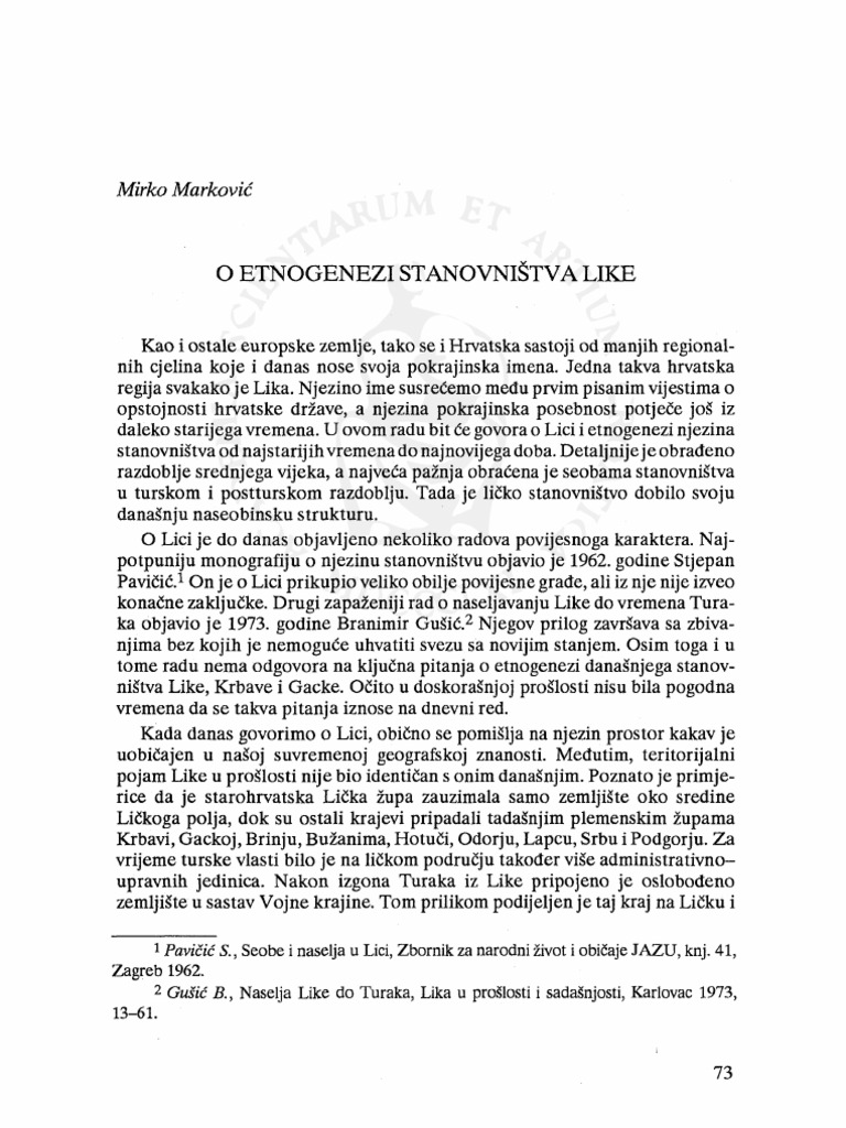 grubori karta O Etnogenezi Stanovnistva LIke   Mirko Markovic grubori karta
