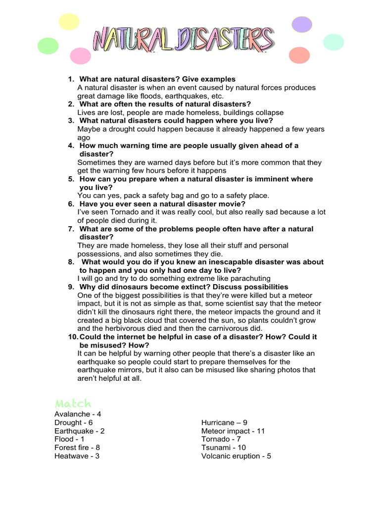 Natural Disasters 2 Pdf Natural Disasters Earth Phenomena