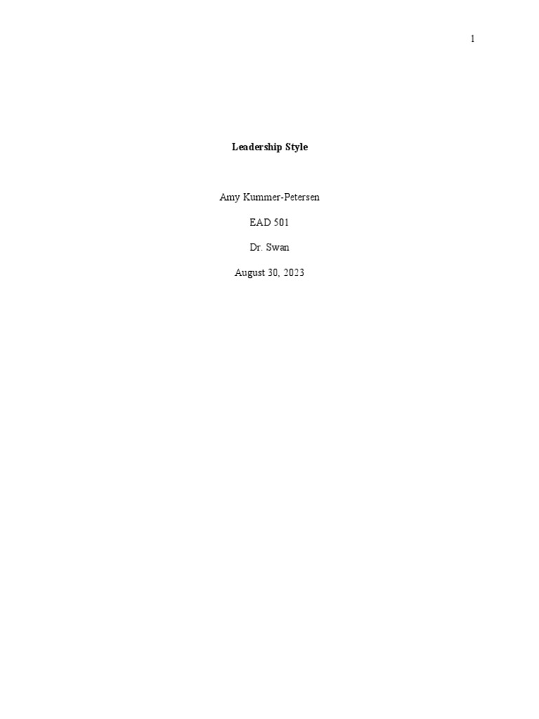 Leadership Style | PDF | Leadership | Transformational Leadership