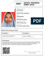 Kartu Peserta SNBP 2023: 423354545 Viola Aulia Andhika 0056068492 Mas Ushuluddin Kota Singkawang Prov. Kalimantan Barat