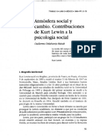 Delahanty, Guillermo (1996) Atmósfera Social y Cambio. Constribuciones de Kurt Lewin A La Psicología Social