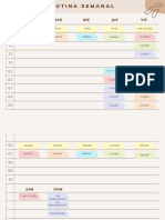 Calendario Semanal, Planificar Horario de La Semana Minimalista Marrón