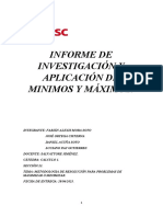 Informe de Investigación y Aplicación de Minimos Máximos