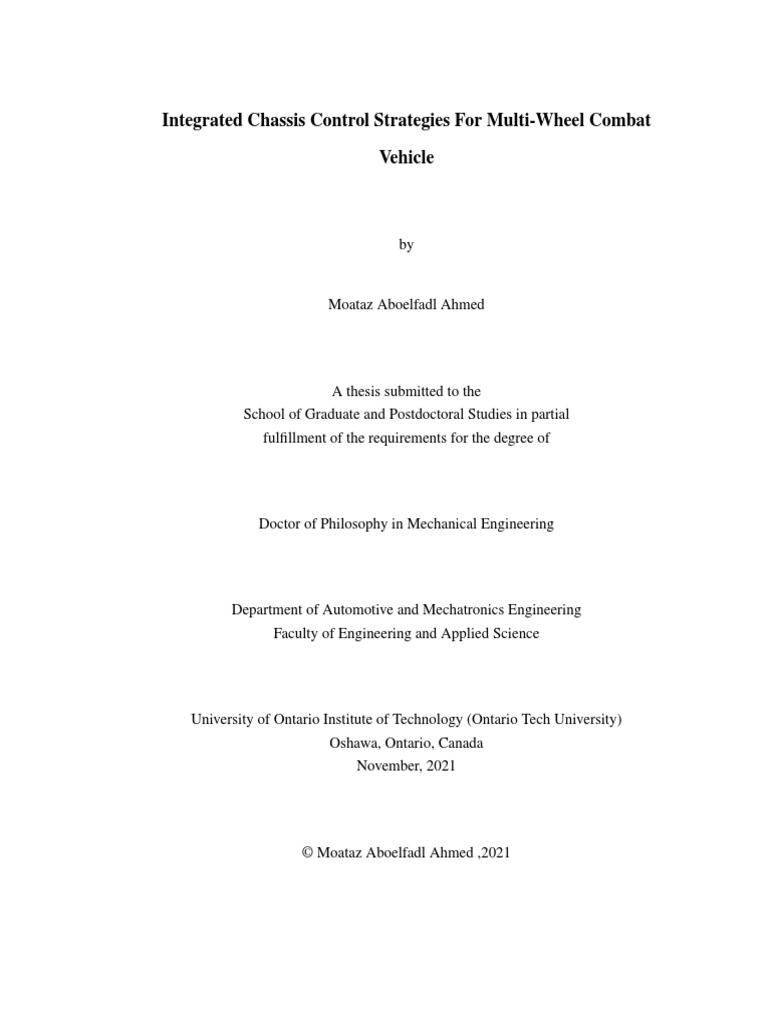 2021 Integrated Chassis Control Strategies For MultiWheel Combat