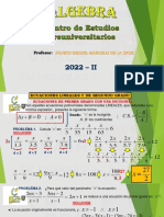 Ecuaciones Lineales y de Segundo Grado 2022 - II