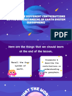 Showing The Different Contributions On The Understanding of Earth System (Geosphere)