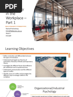 2021 PSY1APP Week 5 - Psychology in The Workplace - Part 1 - Students