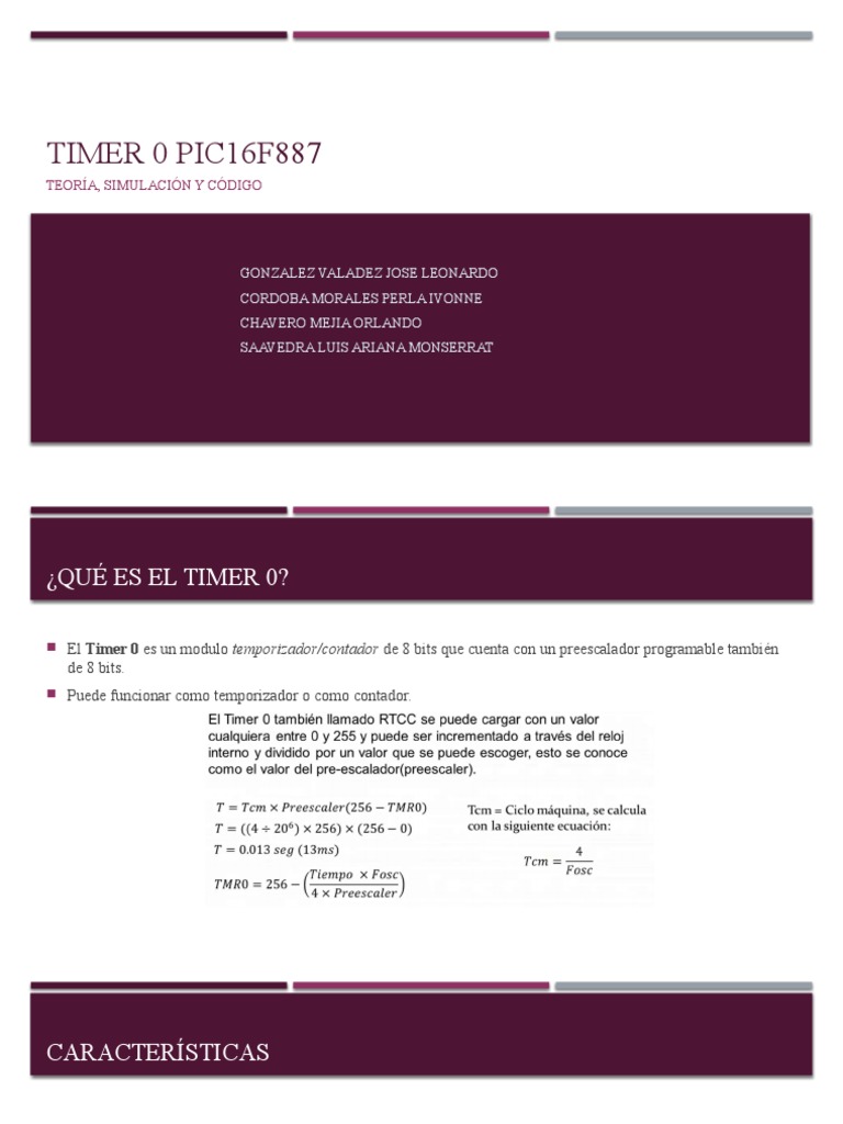 Timer 0 en PIC16F887: Teoría y Código | PDF | Hardware de la ...