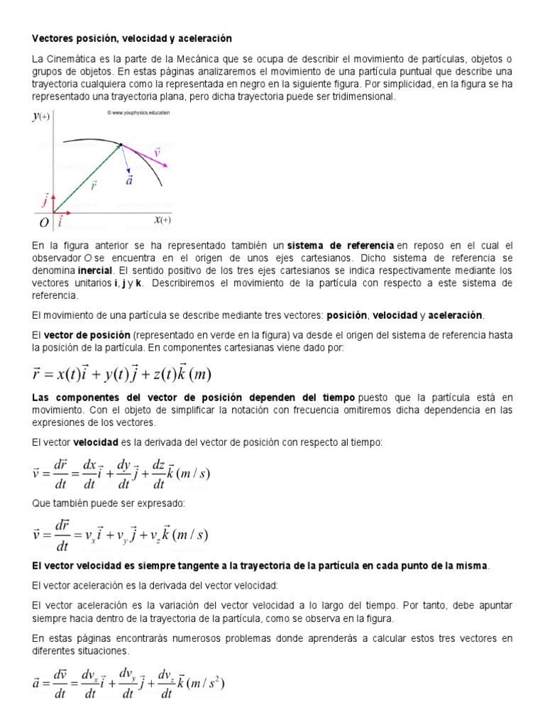 Vectores Posición | PDF | Aceleración | Vector Euclidiano