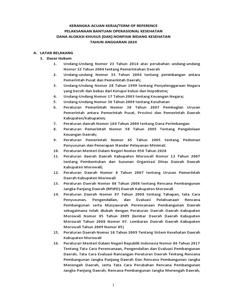 TOR-KAK Imunisasi Puskesmas Laantula Jaya 2024 | PDF