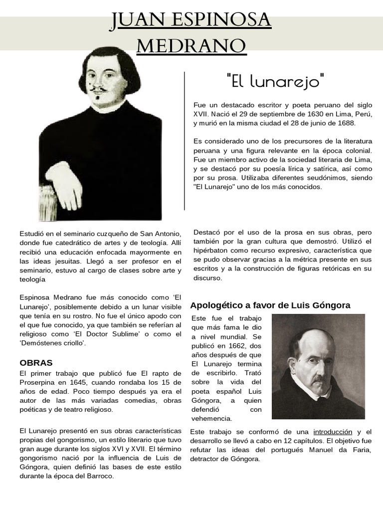 Juan Espinosa Medrano PDF Las artes