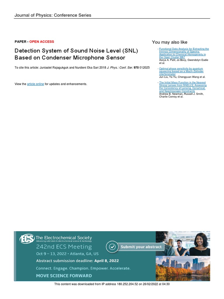 Sound Noise Level Detection System | PDF | Microphone | Sensor