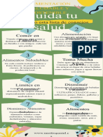 Infografía Sobre Consejos y Hábitos para Cuidar La Salud Orgánica Ilustrada Verde Amarillo y Azul