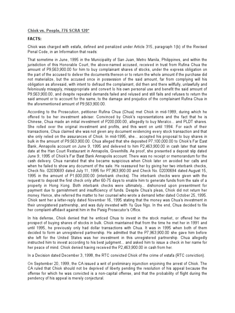 Chiok vs people 776 scra 120 pdf double jeopardy acquittal