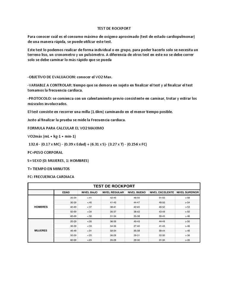 Test de Rockport PDF