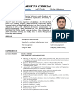Bakhtyar Stanikzai CV
